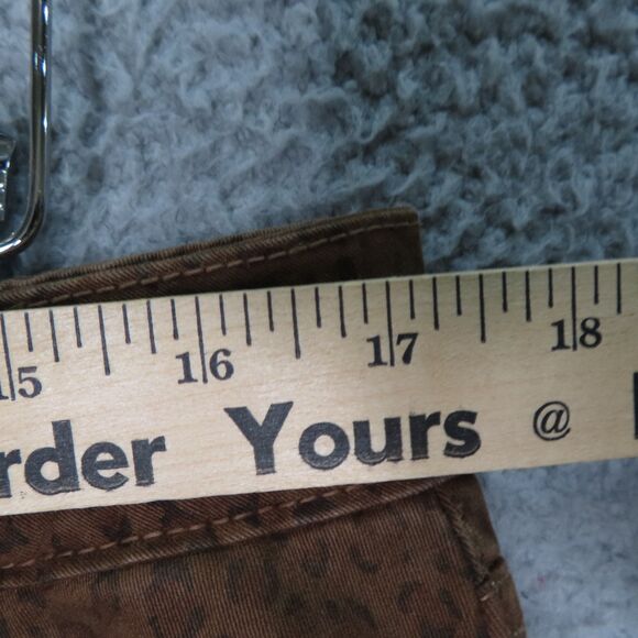 NYDJ Ankle Pants 14 Brown Cheetah Print Mid Rise 5 Pockets Ankle Cotton Blend - Picture 5 of 12